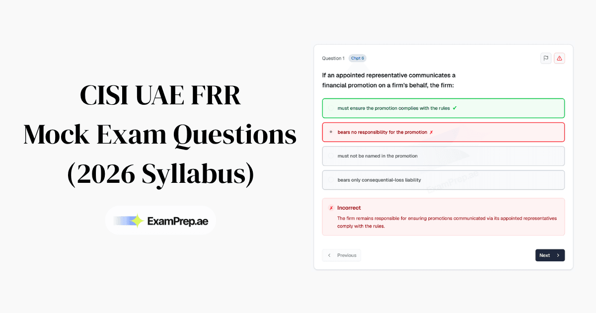Free CISI UAE FRR Mock Exam Questions 2026: 5 Sample Questions with Answers